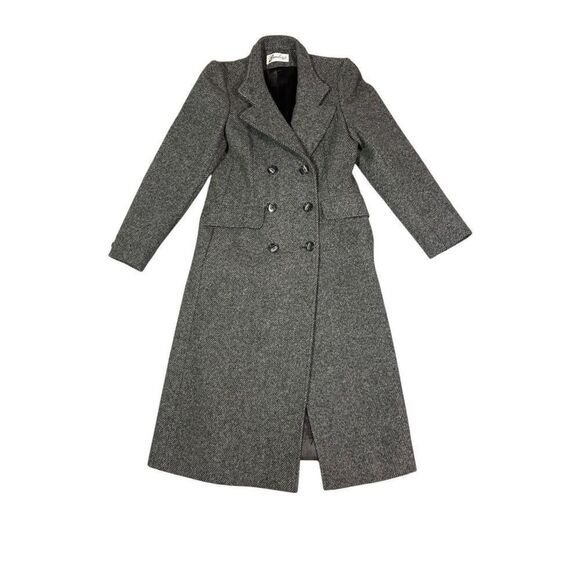 Bromleigh Jackets & Blazers - Bromleigh Tweed Coat Womens XS Gray Long Wool Double Breasted